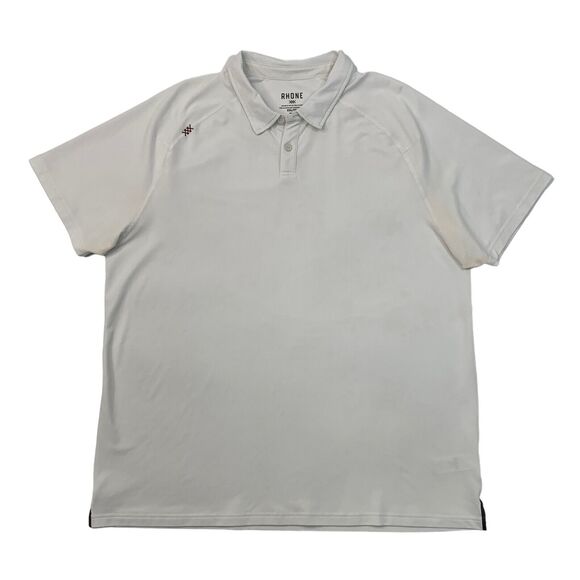 Rhone Polo Shirt Mens XXL White Delta Pique Stretch Moisture Wicking *READ - Picture 1 of 16